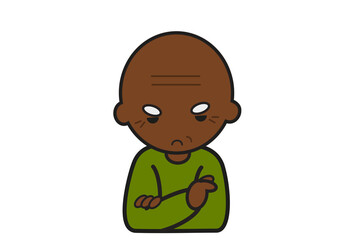  不機嫌な黒人のおじいさん