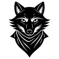 Wolf head with a bandana vector art illustration