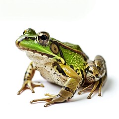 Fototapeta premium Green frog on a plain background.