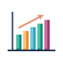 growth graph bar chart vector, vector and illustration, vector style