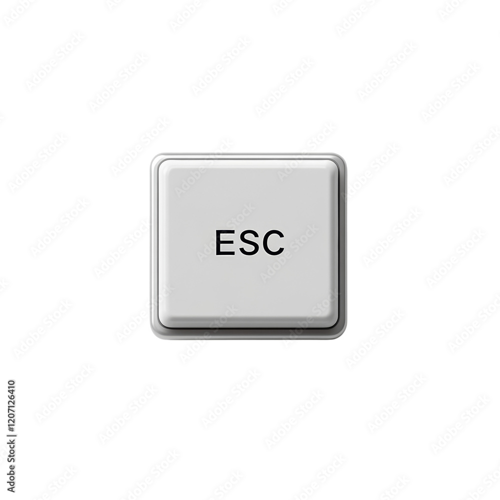 Poster A close-up image shows a single white square escape key isolated on a white background.