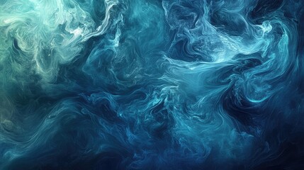 Fototapeta premium A dynamic display of swirling smoke in shades of blue and green, with intricate patterns forming and fading against a neutral background.