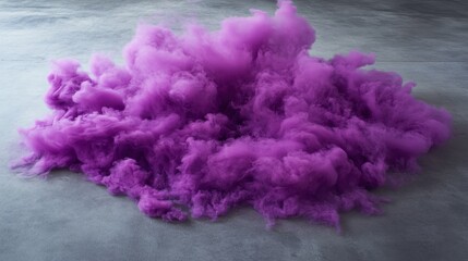 Fototapeta premium Dense purple smoke cloud on concrete surface