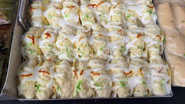 Paralax Shot of milk chamcham kept in display.