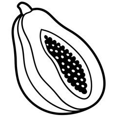 Papaya Sketch Vector Artwork