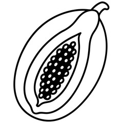 Papaya Sketch Vector Artwork