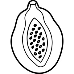 Papaya Sketch Vector Artwork