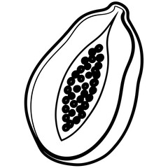 Papaya Sketch Vector Artwork