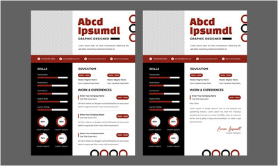 Modern Resume Template CV Cover Letter. Professional Cv Resume, Elegant Stylish Cv Resume Design Template.
