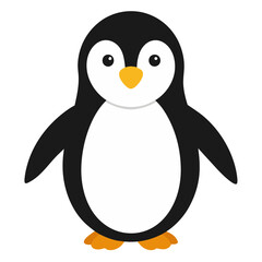 Simple penguin clipart with white background
