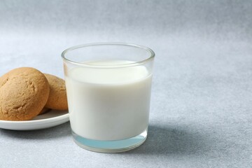 Glass of milk on the table