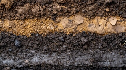 A close-up of soil conservation techniques in farming, such as cover crops, terracing, and contour plowing, preserving soil structure and fertility