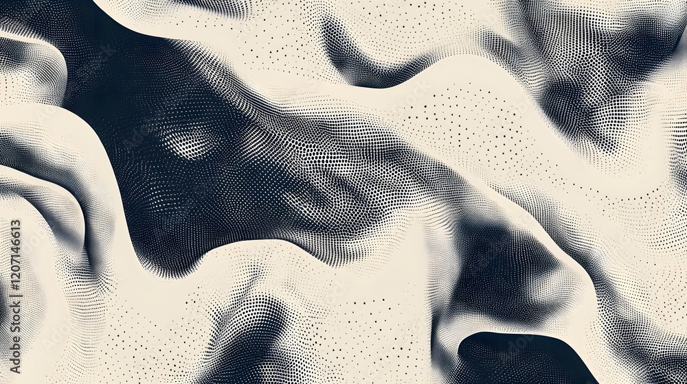 Poster abstract halftone pattern waves design