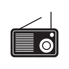 radio silhouette, black and white silhouette, vector and illustration	