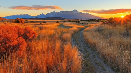 Autumn Sunrise Mountain Trail