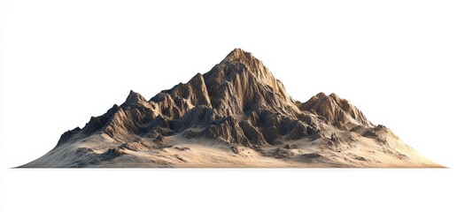 Isolated mountain range landscape, rocky peaks, desert scene.