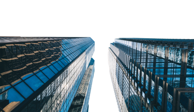 Modern skyscrapers reaching toward sky - Powered by Adobe