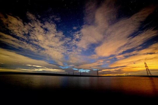 Timelapse of Neowise Comet Above Blackstone Edge Reservoir with Clouds and Stars