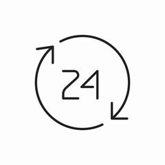 Hours delivery service time icon vector sign