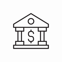 Bank building finance institution icon vector sign