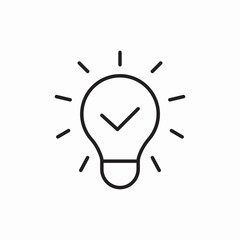 Successful idea solution light icon vector sign