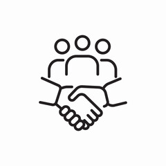 Business partnership handshake deal icon vector sign