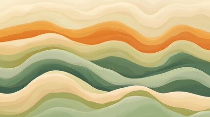 Fototapeta premium Abstract Wavy Landscape Pastel Color Palette