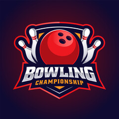 illustration of a bowling set with a ball 