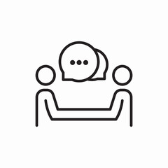 Business meeting discussion team icon vector sign
