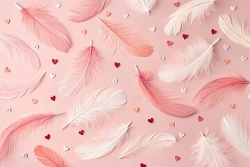 pink feathers background