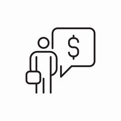 Money discussion business talk icon vector sign