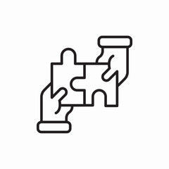 Business puzzle solution strategy icon vector sign