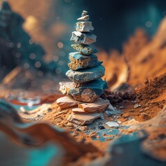Obraz premium A collage of different natural Earth textures mixed in beautiful abstract background