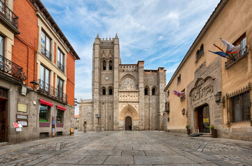 Catedral de Avila - Austere Romanesque-Gothic cathedral built into the city walls in Avila, Spain