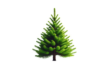 Vibrant Green Christmas Tree Against Transparent Background