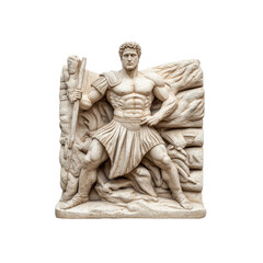 Ancient Roman Warrior Statue Relief Sculpture
