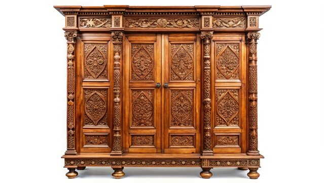 Antique Bengali wooden almari: rustic Indian storage cabinet, vintage charm, ideal for collectors.