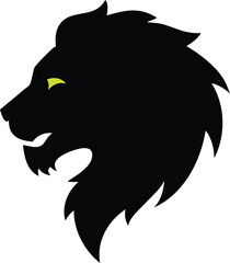 lion head vector design silhouette style