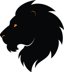 lion head vector design silhouette style