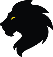 Fototapeta premium lion head vector design silhouette style