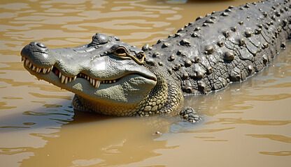 Obraz premium crocodile in the wild