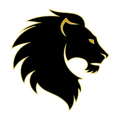 lion head vector design silhouette style