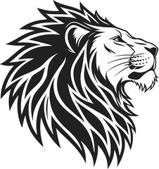 lion head silhouette vector design