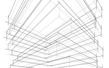 Modern office building 3d illustration