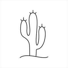 Cactus Icon, flat vector illustration isolated on white background