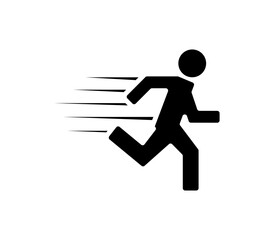 run icon, flat vector illustration isolated on white background