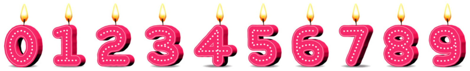  Planche Bougies ANNIVERSAIRE sources