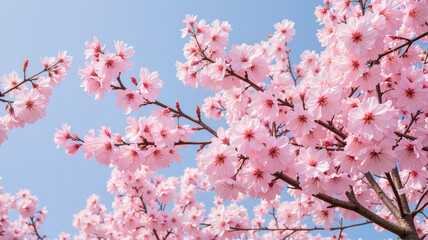 Close-up of cherry blossom branches in spring