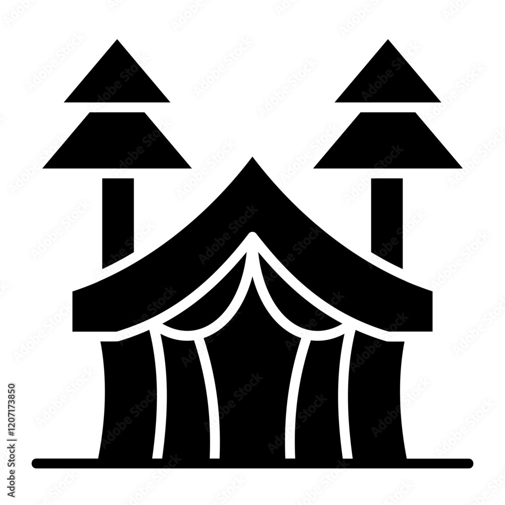 Wall mural Camping Icon