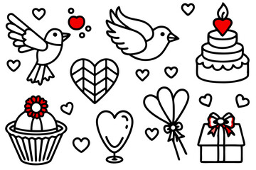 set of cupcakes happy valentines day 